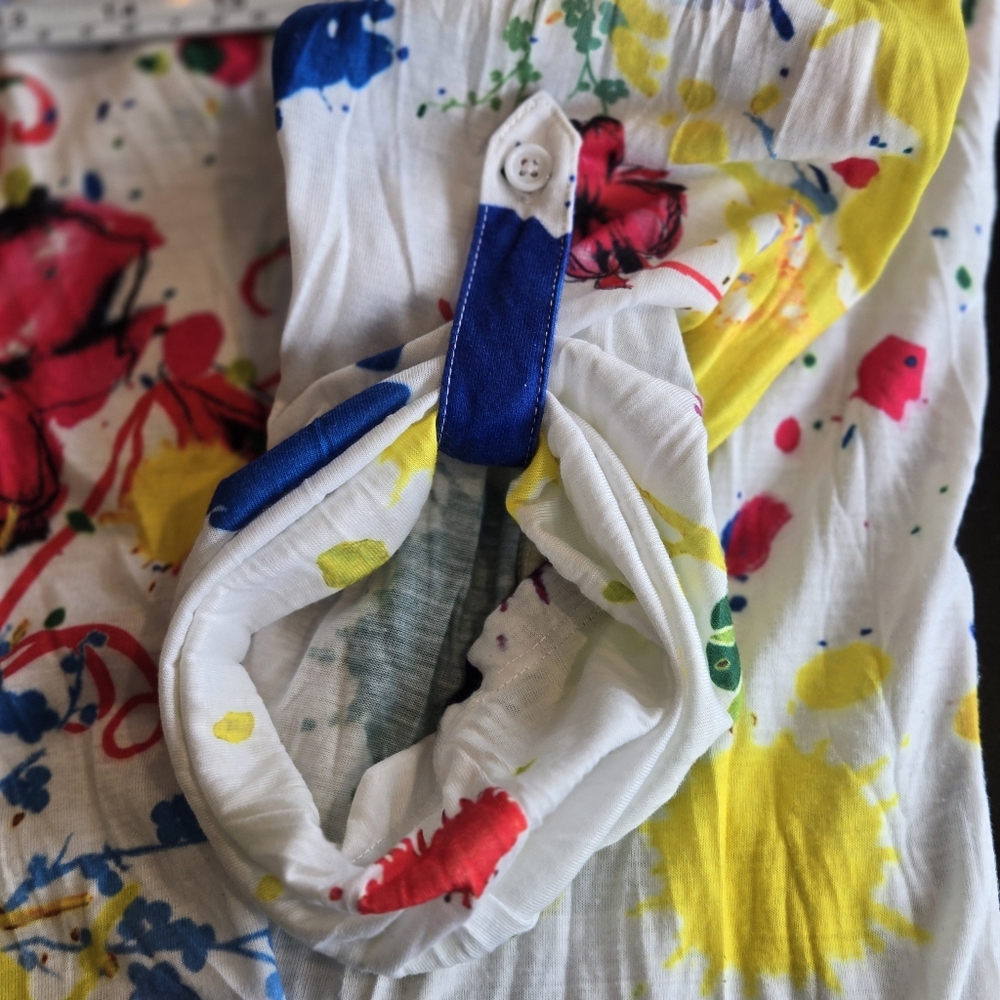 Pleats Collection Colorful Splatter Print Knit Blouse XL - Picture 5 of 6